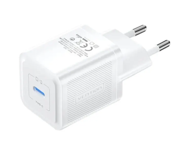 დამტენი Vention FEPW0-EU 1-Port USB-C GaN Charger 20W EU-Plug White