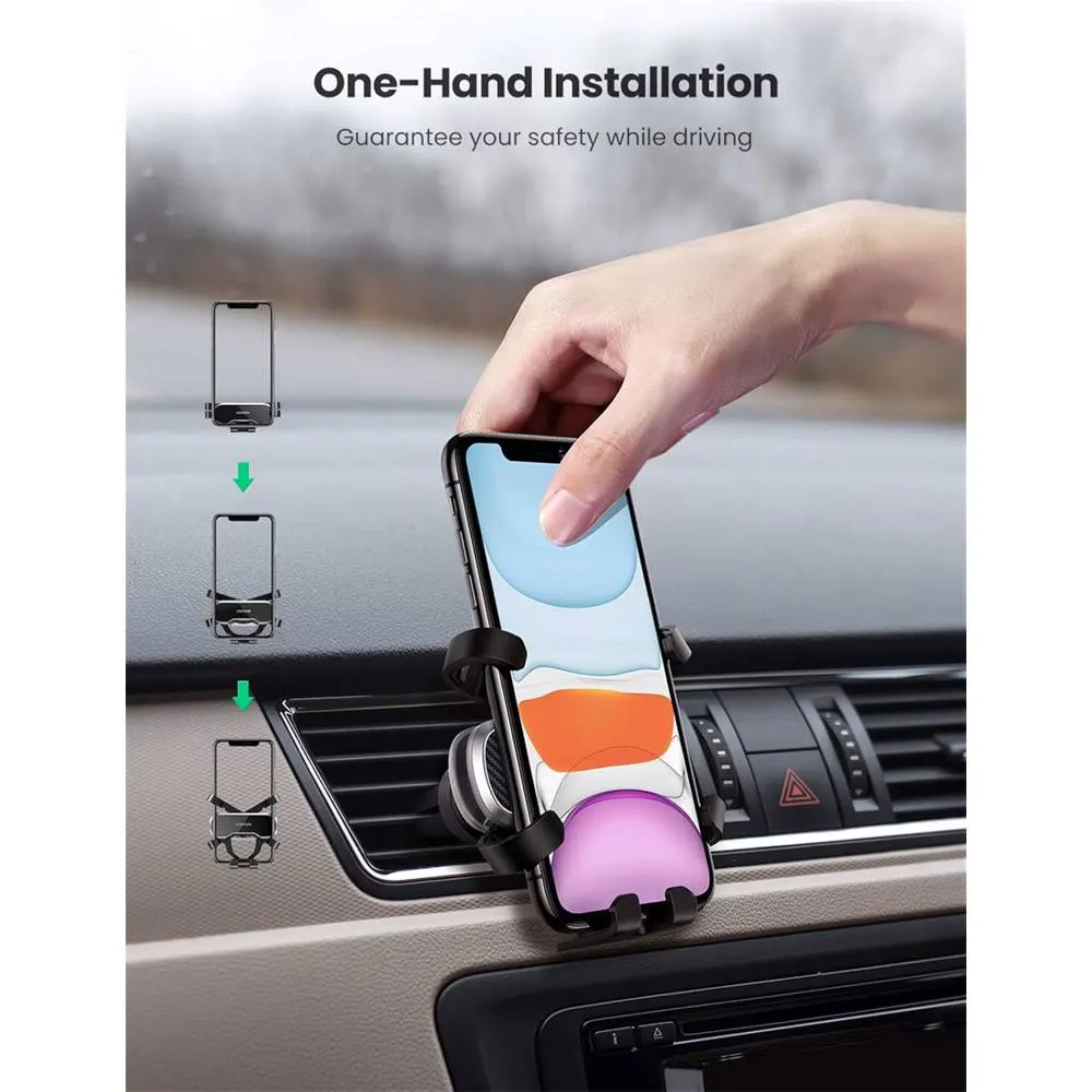 მობილურის დამჭერი UGREEN LP228 (80539), Gravity Phone Holder For Car, Black