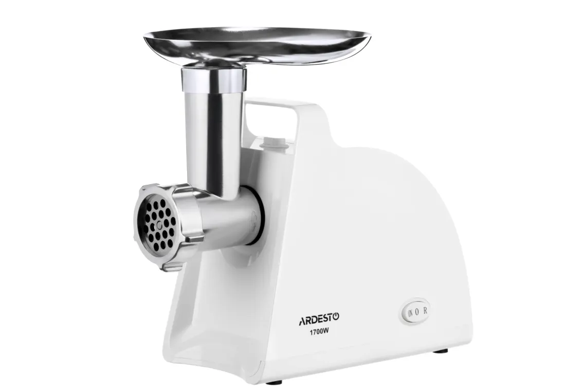 ხორცსაკეპი მანქანა Ardesto meat grinder, 1700W, 1.6kg/min, 2 cutting plates, sausages nozzle, plastik, white