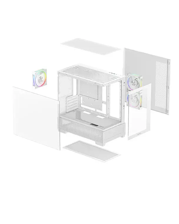 ქეისი Deepcool, CG380 3F WH, CASE, White.