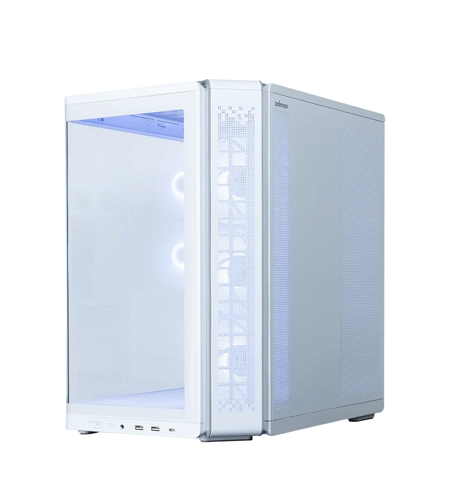 ქეისი Zalman PC case P60 without PSU, 2xUSB3.0, 1x Type C, 3x120mm ARGB Reverse, 2x120mm ARGB, VGA 435mm, LCS ready, Curved Tempered Glass, Dual Chamber, ATX, white