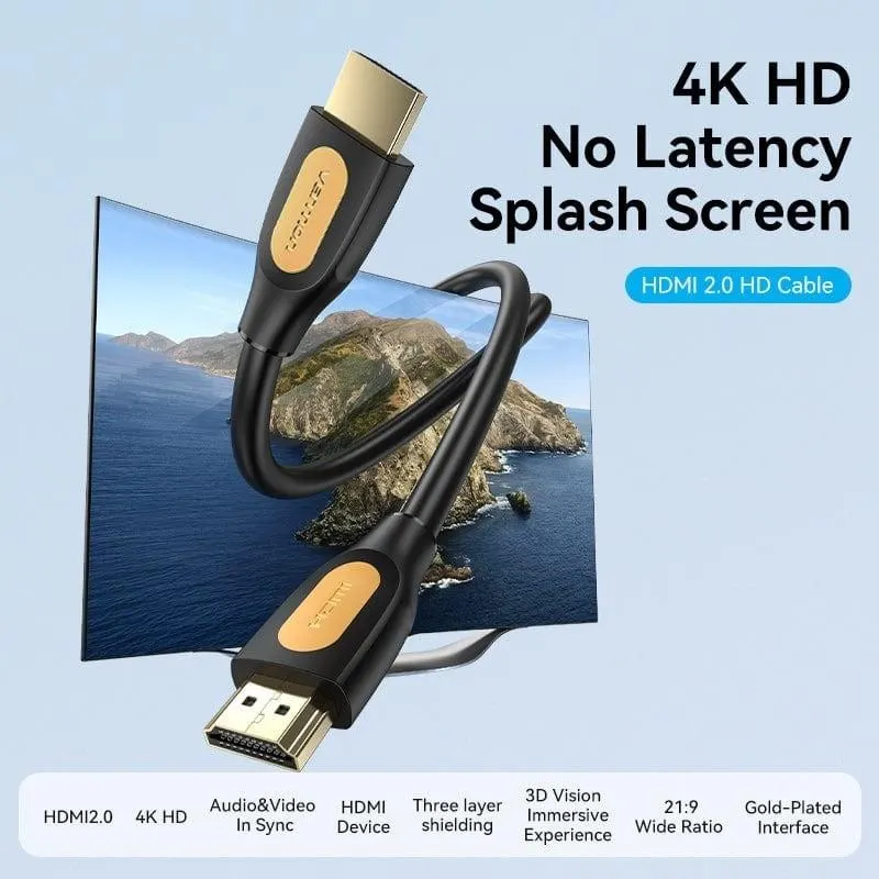 ALIBI VENTION HDMI-A Male to Male 4K HD Cable PVC Type 3M Black