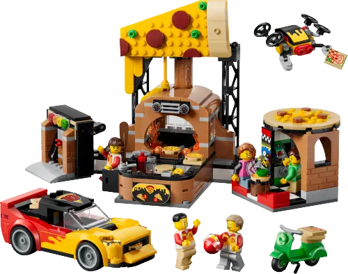 კონსტრუქტორი LEGO City Pizza Delivery Experience with Vehicles 60496