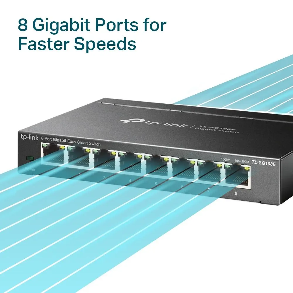 TP-Link, TL-SG108E, 8-Port Gigabit Easy Smart Switch
