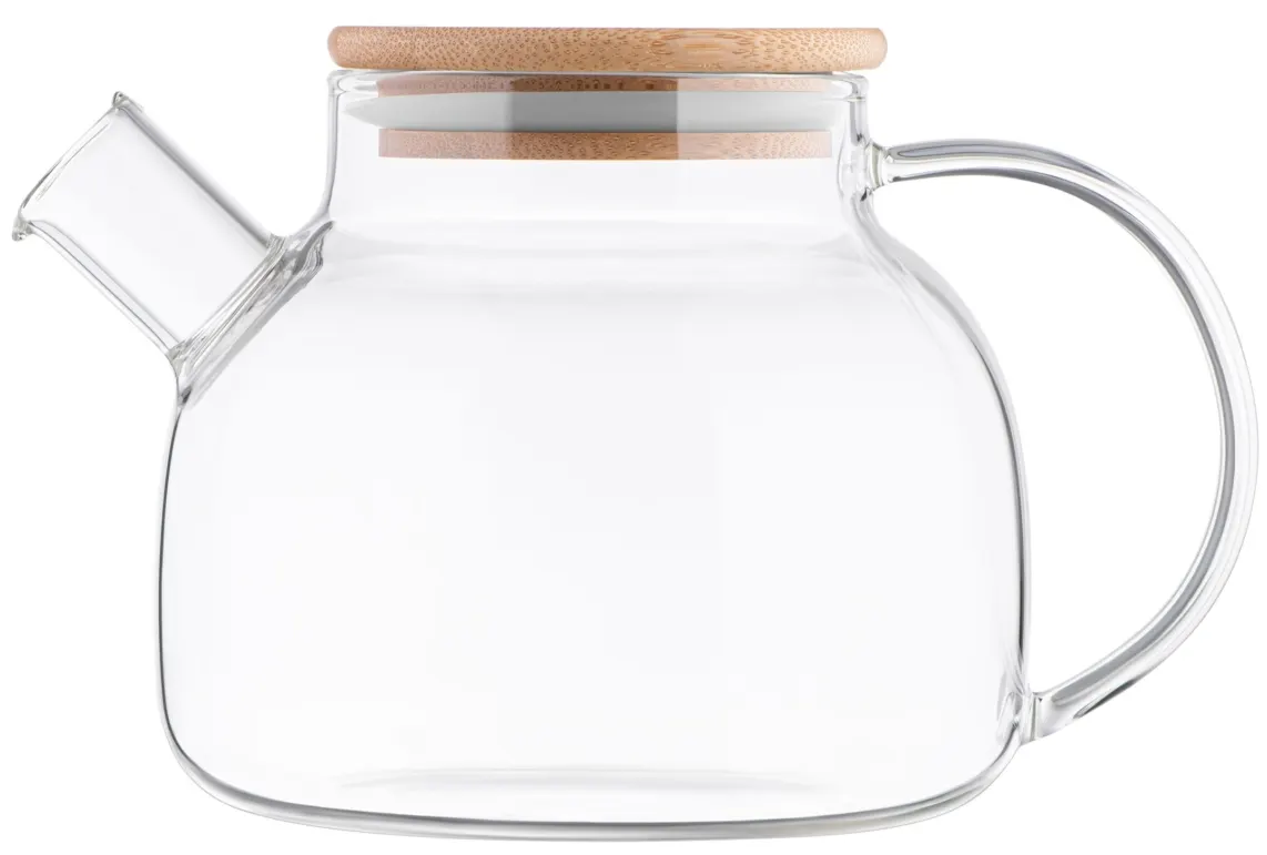 ჩაიდანი Ardesto Teapot Gemini 1000ml, borosilicate glass, bamboo, transparent