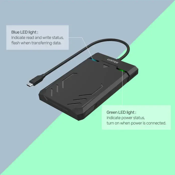 Y-3036A, UNITEK, USB-C to 2.5" enclosure