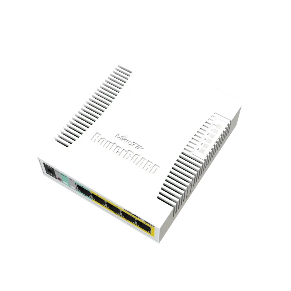 მართვადი PoE სვიჩი - CSS106, Passive PoE, 1G, 4P, 1S, MikroTik CSS106-1G-4P-1S