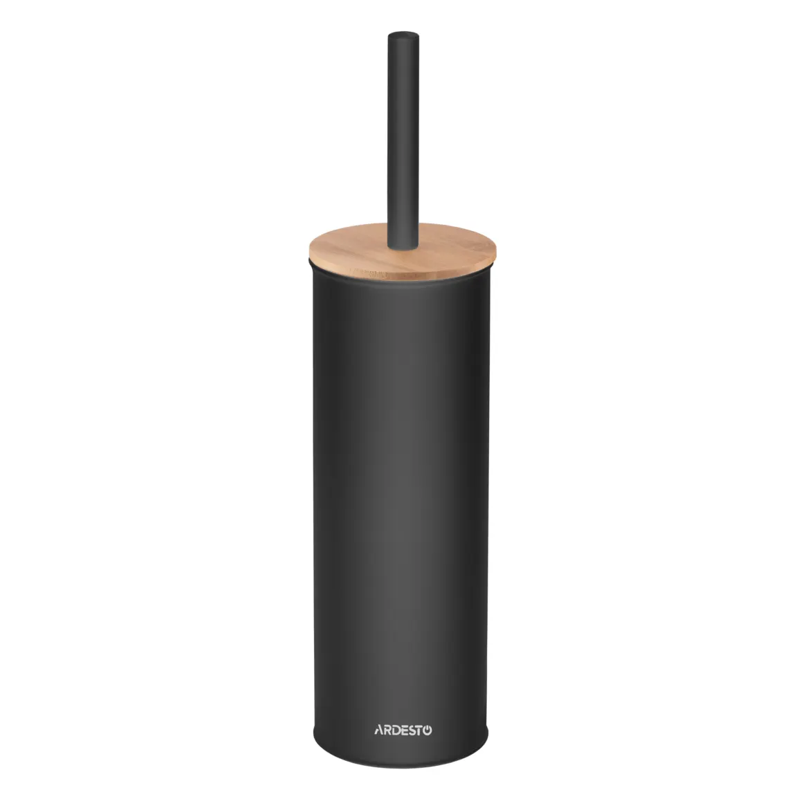 უნიტაზის ჯაგრისი Toilet brush set with stand ARDESTO Minimalism 9.5x27.5/38cm, metal, polypropylene, bamboo, black