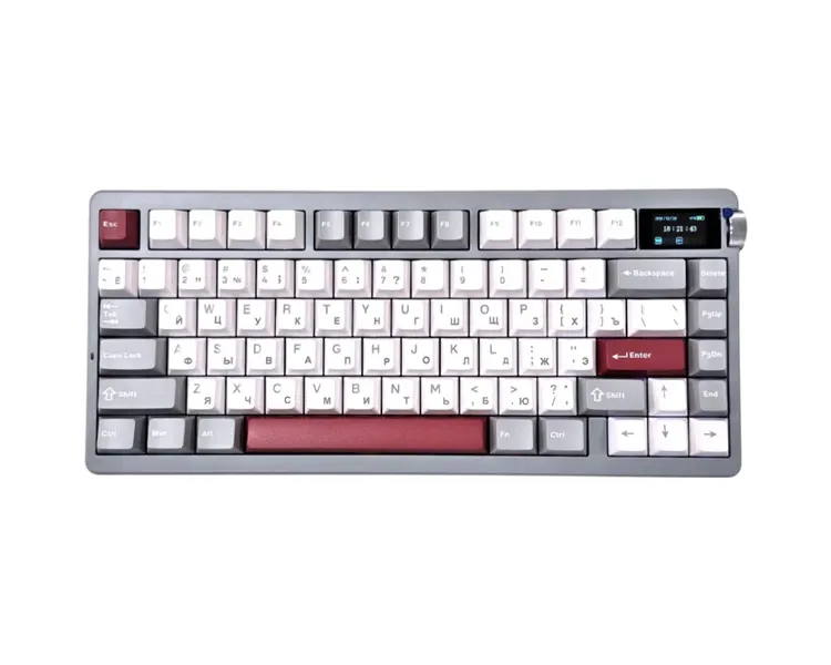 კლავიატურა AULA NOVA75 RGB Wireless Tri-mode Mechanical Keyboard Red/Gray/White (Caramel Latte Switch)