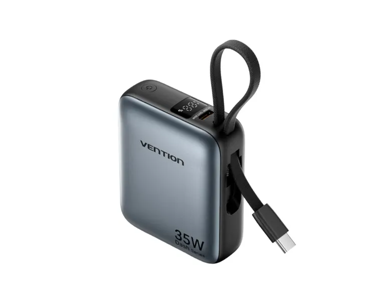 პორტატული დამტენი Vention FHEH0 10.000mAh Mini Power Bank 35W Grey