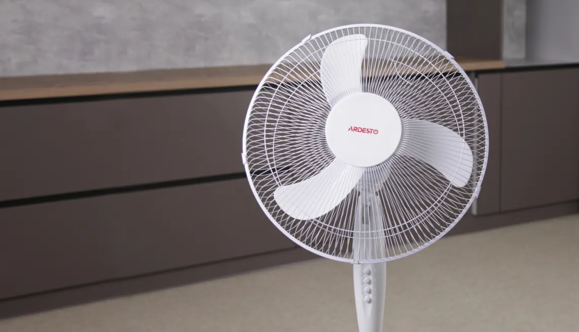 ვენტილატორი Ardesto FN-1608RW fan with mechanical control, round support, white