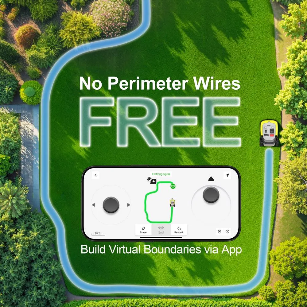 გაზონის საკრეჭი რობოტი UBTech M10 PRO, WiFi, Bluetooth, Wire Free Robotic Lawn Mower, Green/Grey