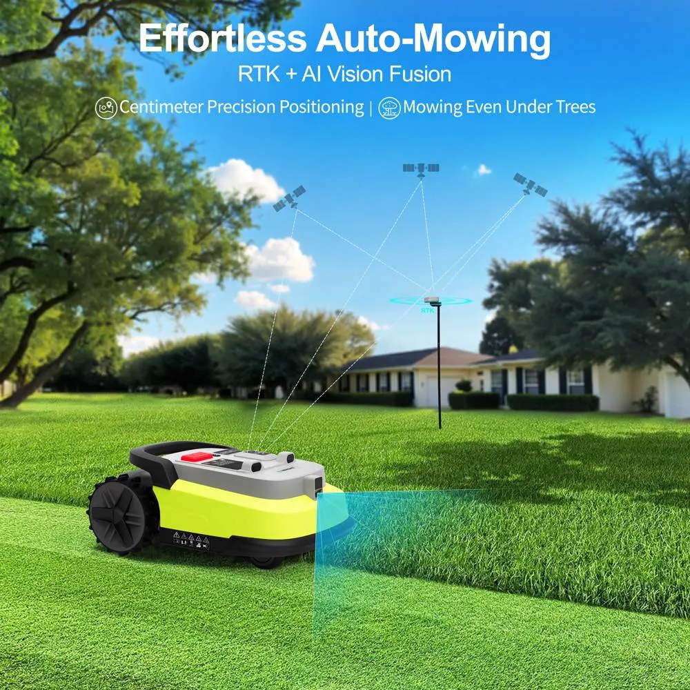 გაზონის საკრეჭი რობოტი UBTech M10 PRO, WiFi, Bluetooth, Wire Free Robotic Lawn Mower, Green/Grey