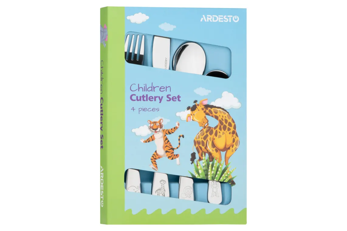 Ardesto Children cutlery set Animals, 4 pcs, stainless steel