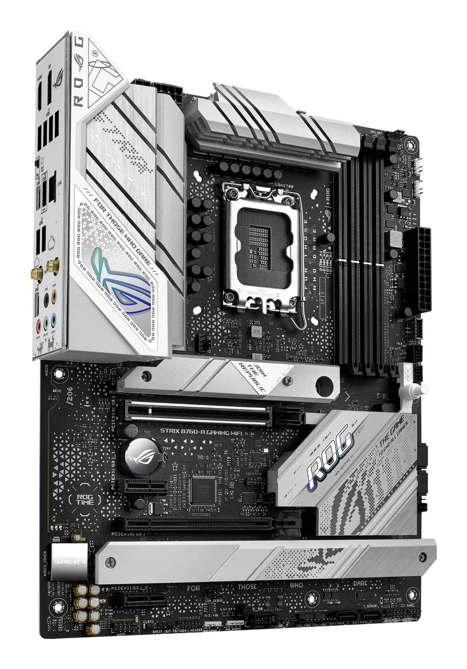 დედაპლატა ASUS Motherboard ROG STRIX B760-A GAMING WIFI s1700 B760 4xDDR5 M.2 HDMI DP Wi-Fi BT ATX white