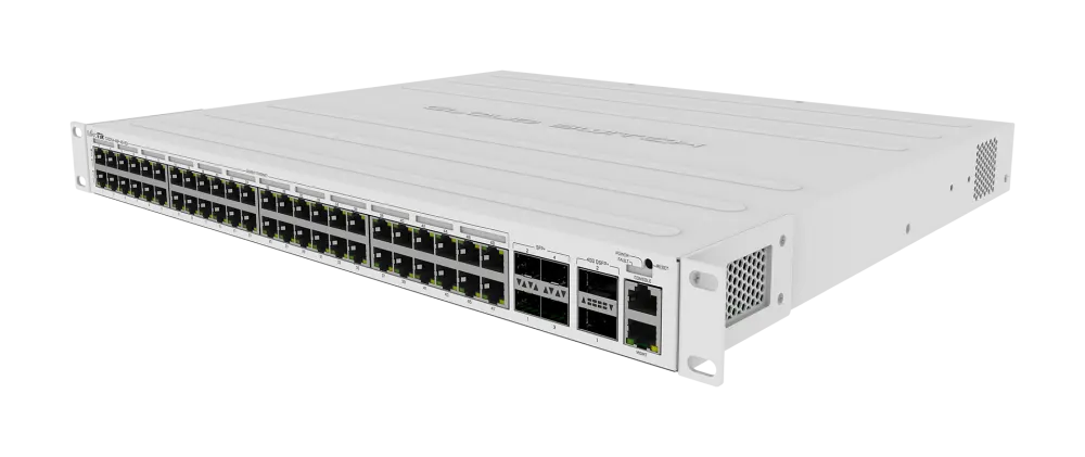 მართვადი PoE სვიჩი - CRS354, L3, 48P af/at, 4S+, 2QSFP+, MikroTik CRS354-48P-4S+2Q+RM