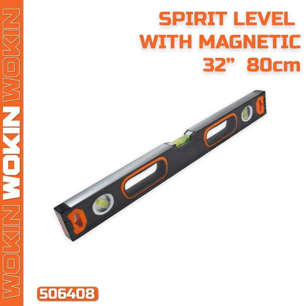 Spirit level with magnet Wokin 506408, 80cm, 32″, Spirit Level With Magnetic (INDUSTRIAL), Black