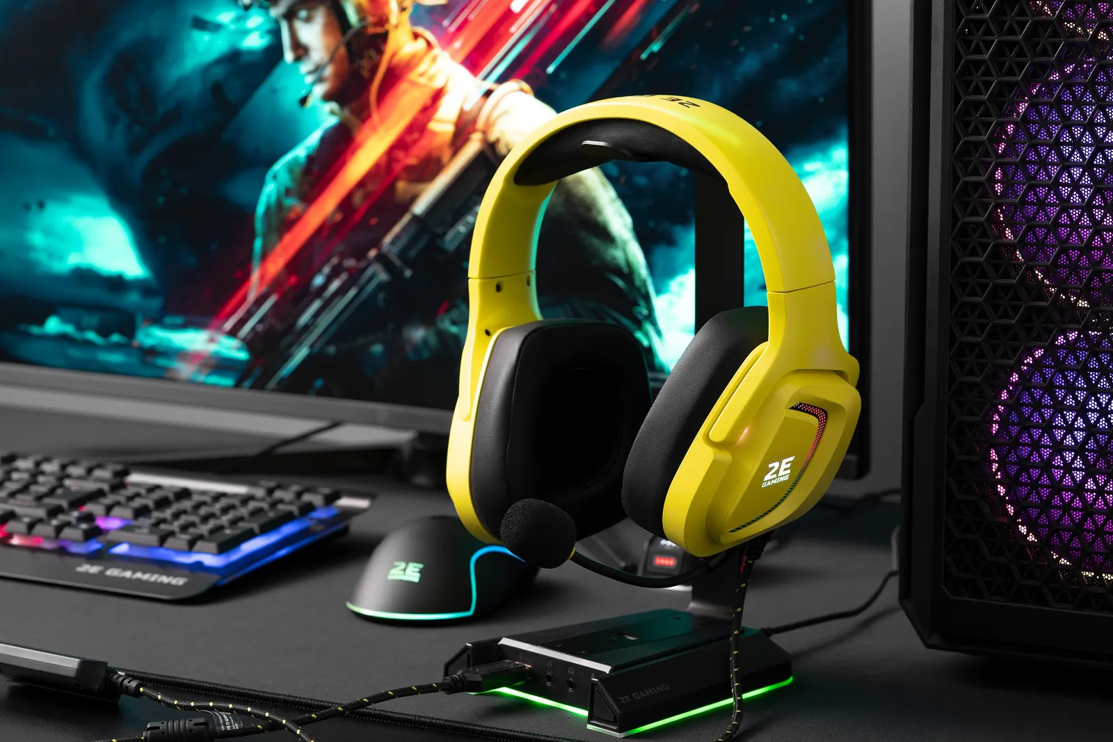 ყურსასმენი 2E GAMING Headset HG340 RGB 3.5mm Yellow