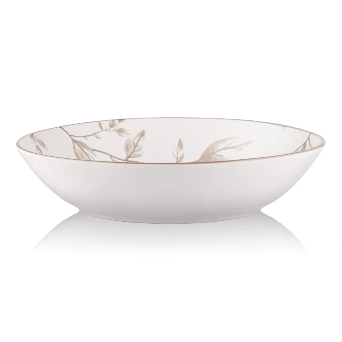 თეფში Soup plate ARDESTO Asti 790ml, 20.2cm, ceramic, white-beige