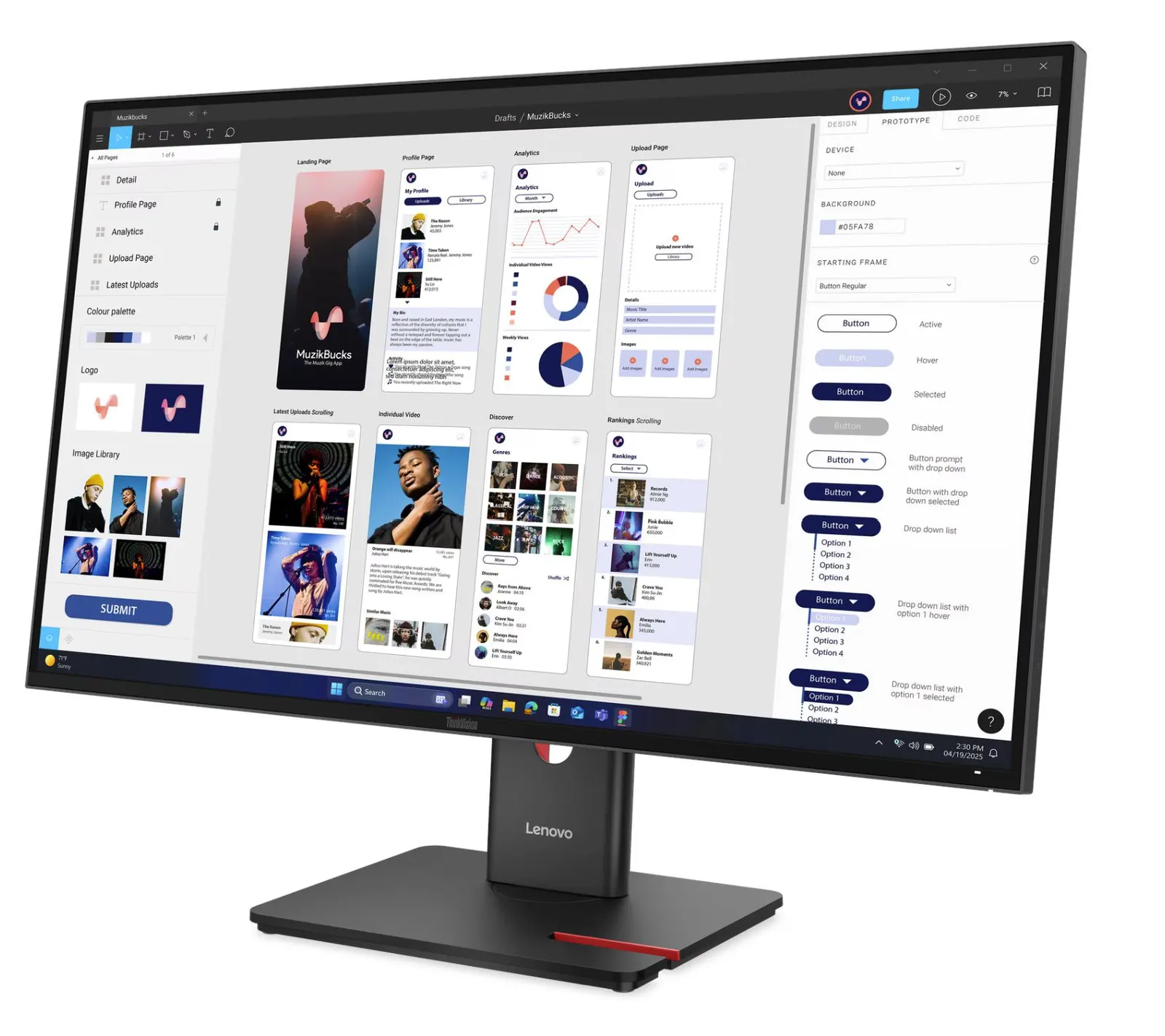 მონიტორი Lenovo ThinkVision T32UD-40 31.5" 4K Monitor