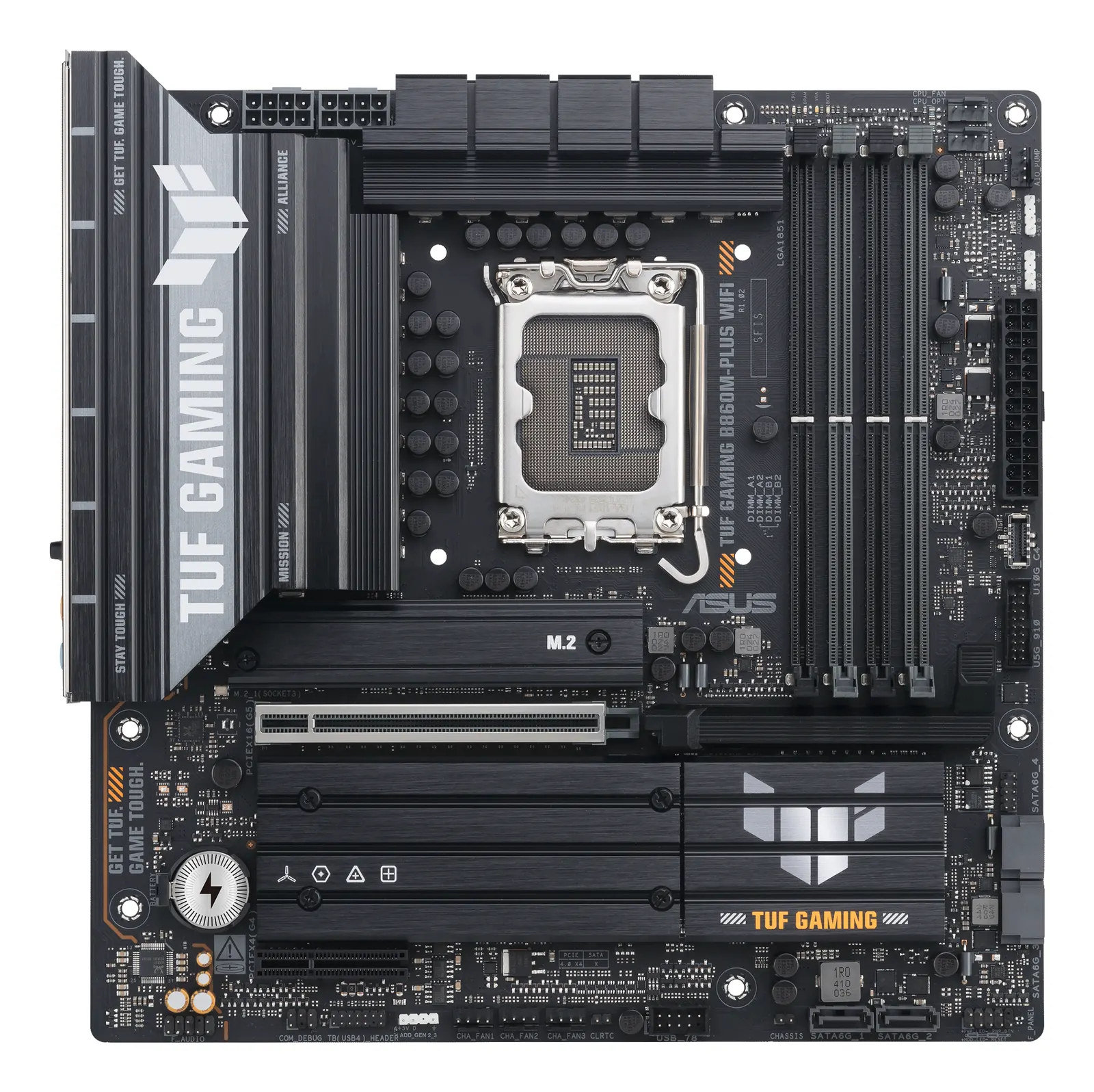 დედაპლატა ASUS Motherboard TUF GAMING B860M-PLUS WIFI s1851 B860 4xDDR5 M.2 DP HDMI USB Type-C Wi-Fi BT mATX