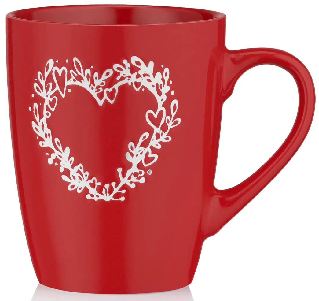 კათხა Mug ARDESTO Heart, 320ml, ceramic, red