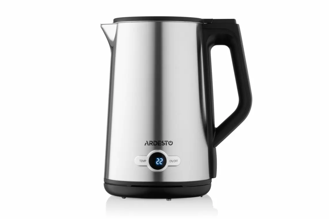 Ardesto Electric kettle Steel Collection EKL-X52E, 1.7L, LED display, double-walled, STRIX, silver