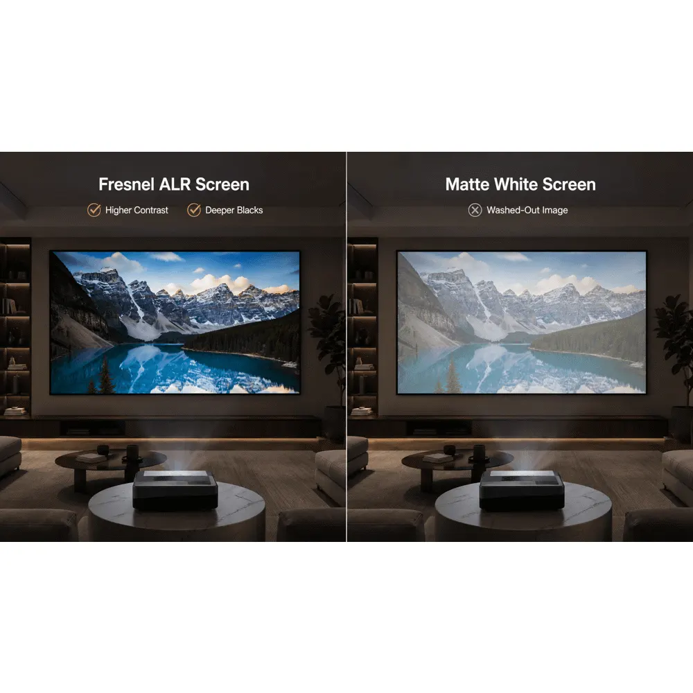 პროექტორის ეკრანი Allscreen CNF110HFS, ULTRA THIN BEZEL SCREEN, 243x137CM, 110", 16:9, ALR, High Brightness