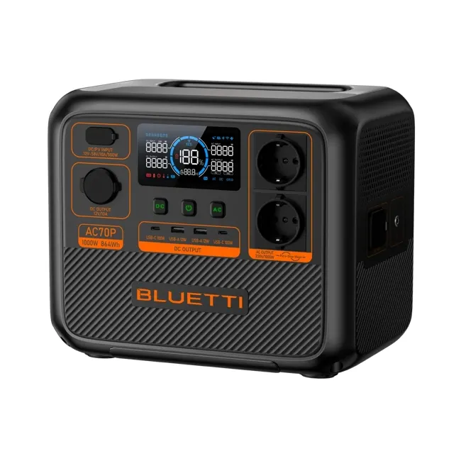 პორტატული კვების სადგური Bluetti AC70P Portable Power Station 1000W/ 864Wh