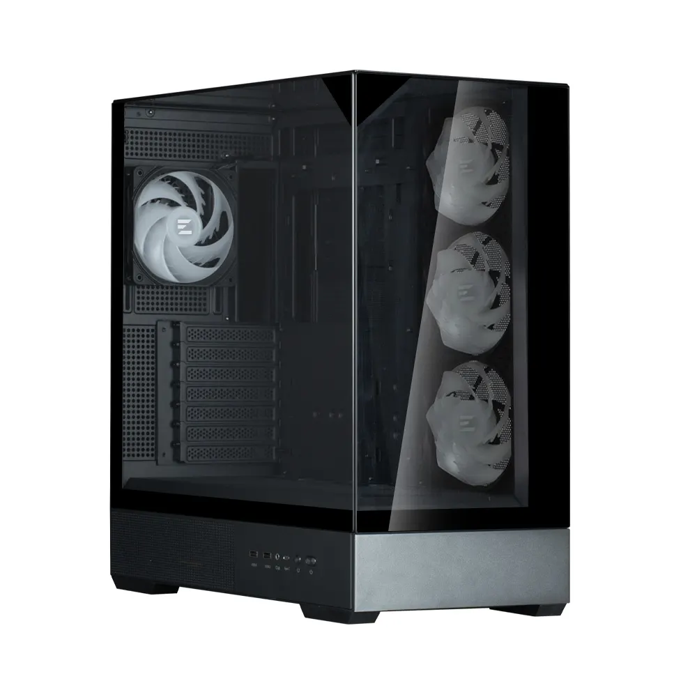 ქეისი Zalman PC case P40 Prism Plus without PSU, 2xUSB3.0, 1x Type C, 3x120mm ARGB Reverse, 1x120mm ARGB, VGA 420mm, LCS ready, TG Side/Front/Top Panel, ATX, black