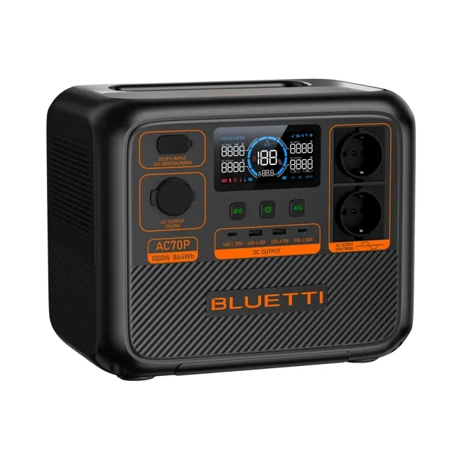 პორტატული კვების სადგური Bluetti AC70P Portable Power Station 1000W/ 864Wh