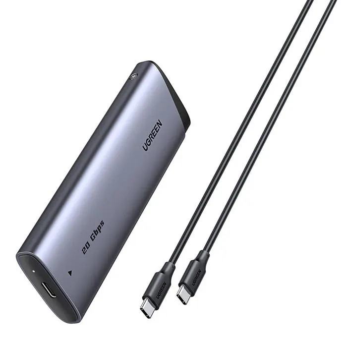 CM767, UGREEN, USB Adapter, USB Adapter, M.2 NVMe SSD Enclosure Adapter, Grey.