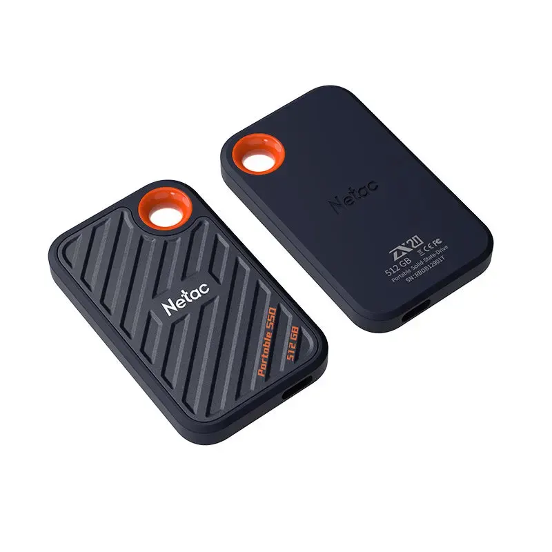NETAC, ZX20, External SSD, 512G,USB 3.2 Gen 2 ,R/W up to 2000MB/1800MB/s,USB C to A cable,20Gbps Type C c.