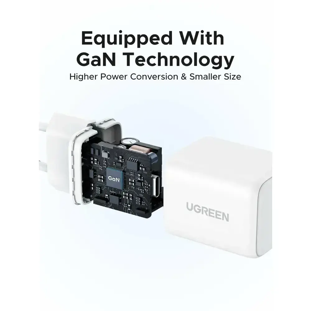 მობილურის დამტენი UGREEN X512 (55554), 20W, Type-C GaN Fast Charger, White