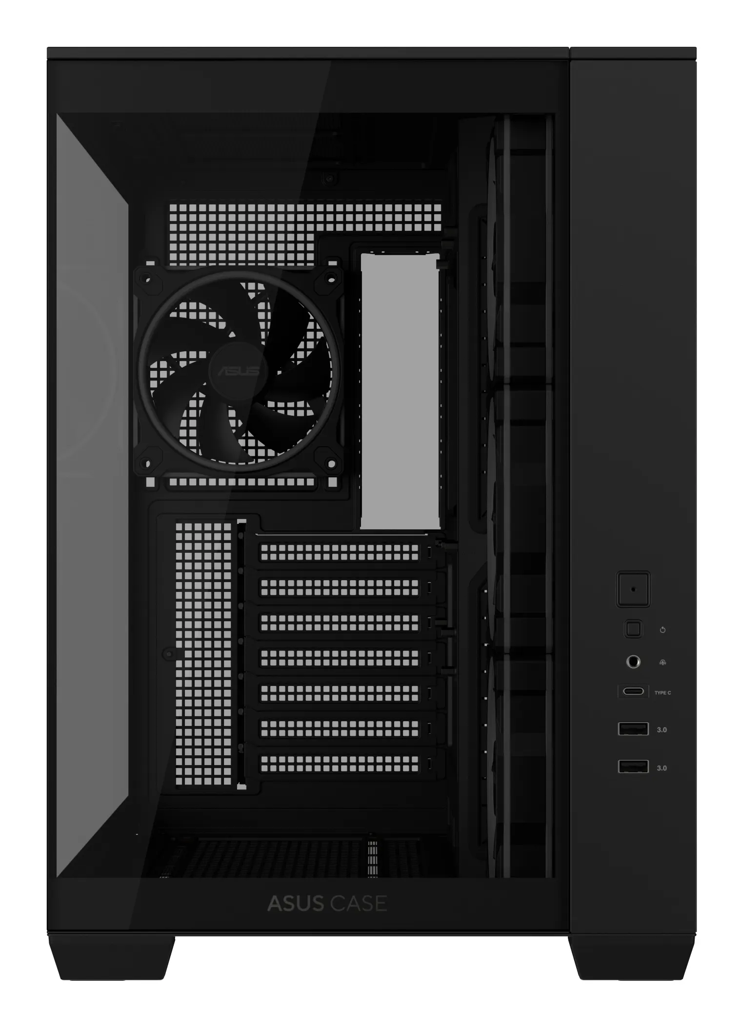 ქეისი ASUS A32 PLUS TG ARGB – Mid Tower | ATX/mATX/Mini-ITX | TG | 4×120mm ARGB Fans | Panoramic Design | GPU 420mm | CPU Cooler 165mm | 360mm Radiator | Black