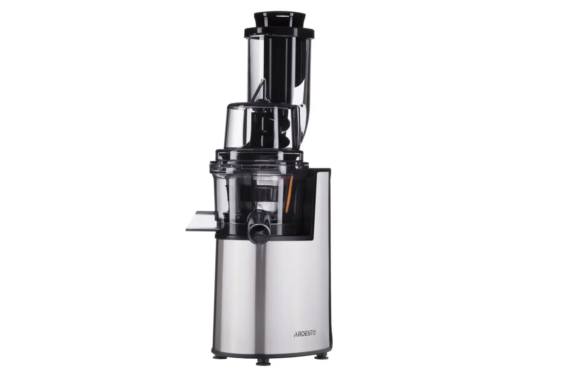 წვენსაწური Ardesto auger juicer, 200W, bowl-0.6L, cake-0.6L, plastic/iron, silver-black