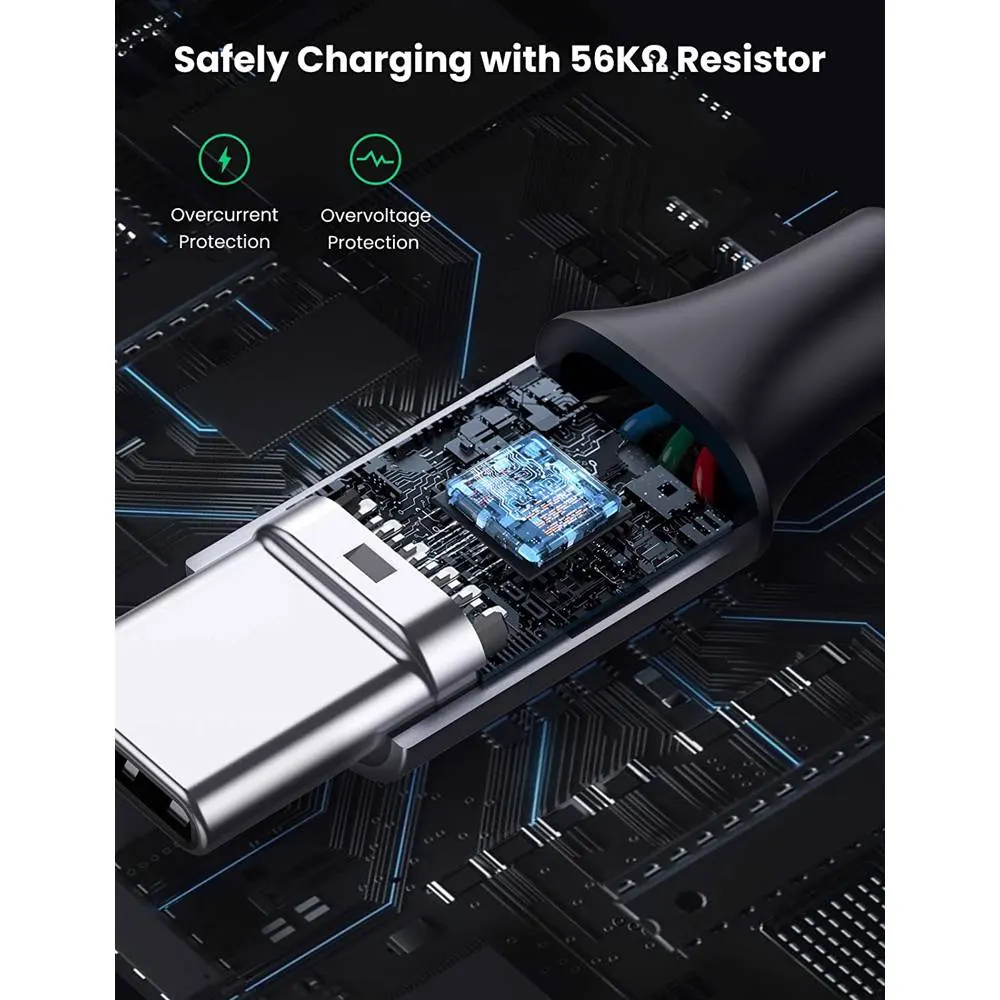 USB კაბელი UGREEN US288 (60128), USB 2.0 A to Type-C, 2m, Black