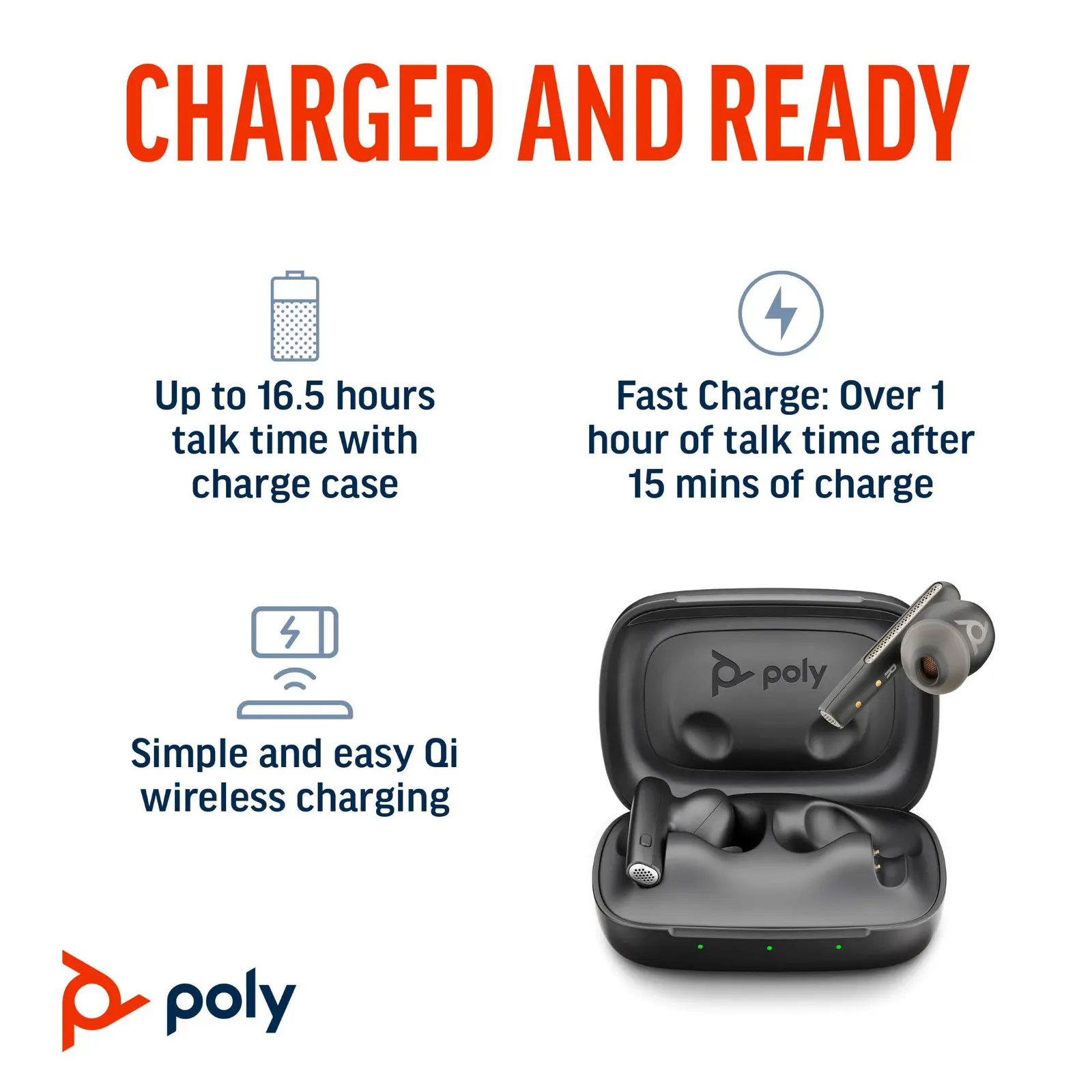 ყურსასმენი Poly Voyager Free 60+ UC Bluetooth In-ear Black
