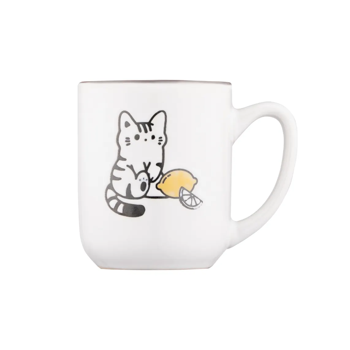 კათხა Mug ARDESTO Cat, 380ml, ceramic, white-gray