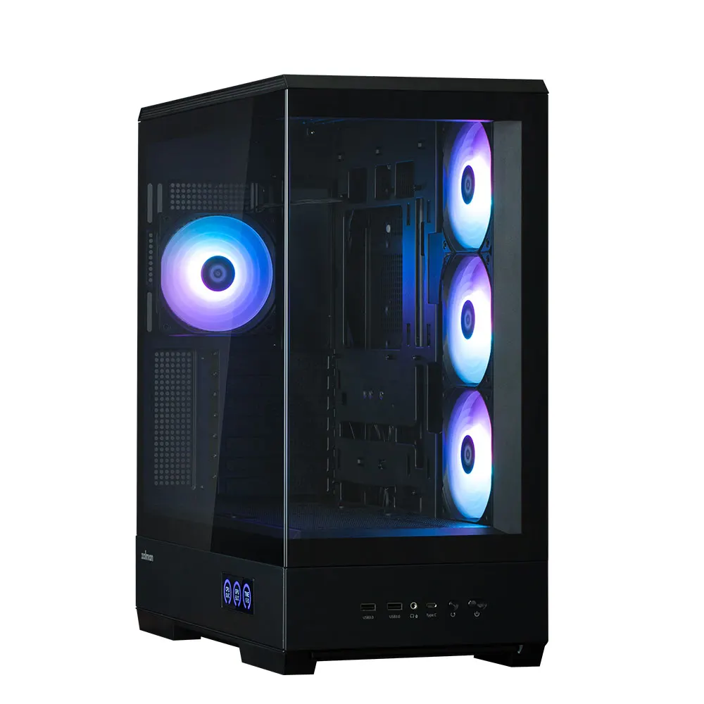 ქეისი Zalman PC case P50 DS without PSU, 2xUSB3.0, 1xUSBType-C, 4x120mm ARGB, VGA 435mm, LCS ready, TG Side Panel, ATX, black