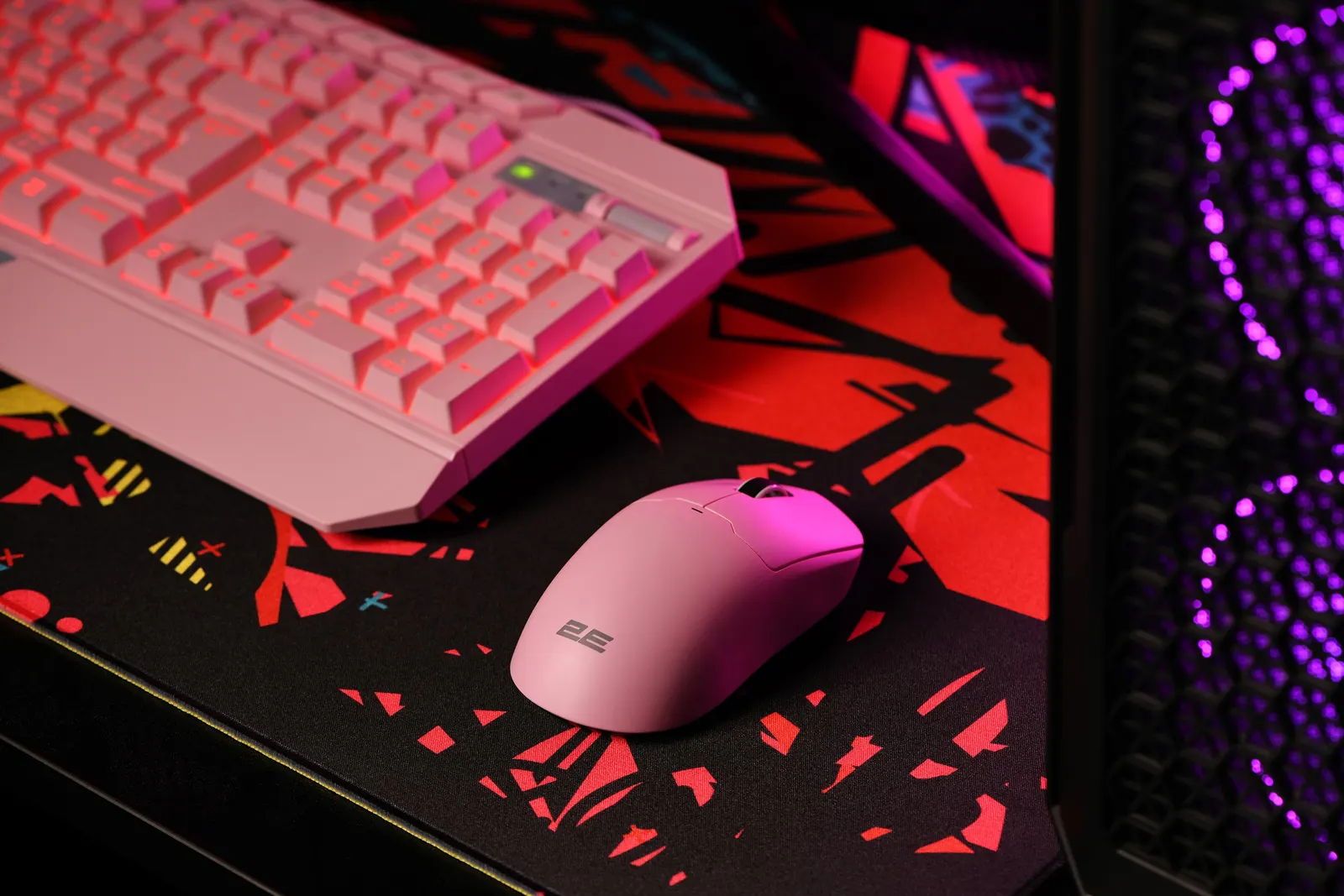 მაუსი 2E GAMING Mouse MG355 WL, RGB, USB-A/WL, pink
