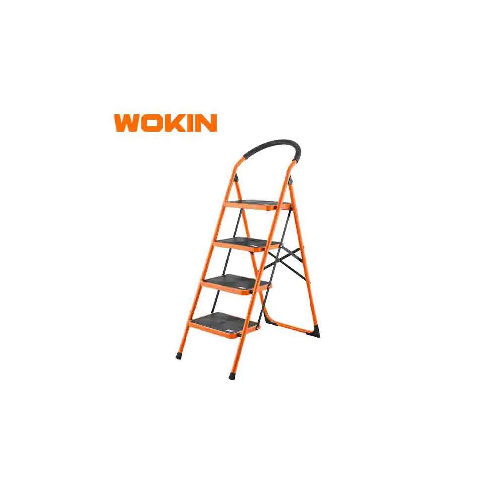 კიბე Wokin 682004, 4 steps, 150Kg, Steel Step-Ladder, Black/Orang