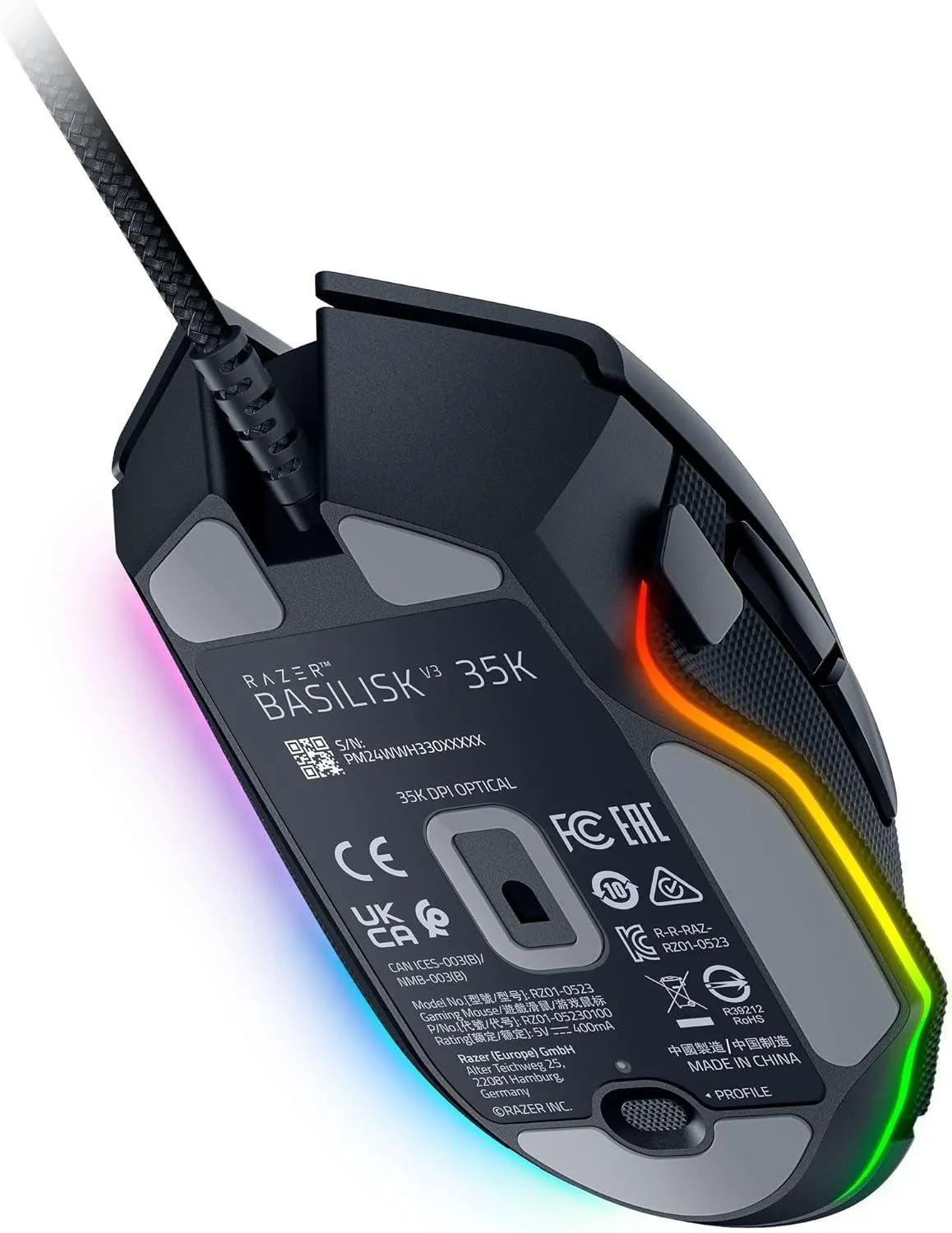 Razer, Basilisk V3 35K (RGB) Mouse Black