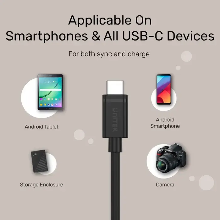 Y-C477BK,UNITEK , USB3.0 Type-C (M) to Type-C (M) Cable 1M.
