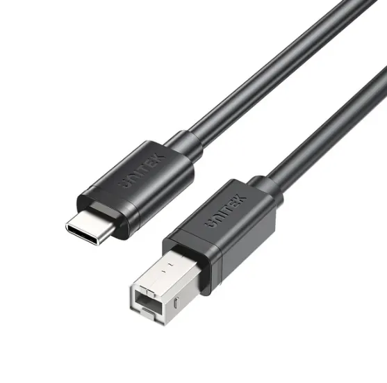 C14140ABK03-2M, UNITEK, 2M, USB-C 480Mbps to USB-B Printer Cable
