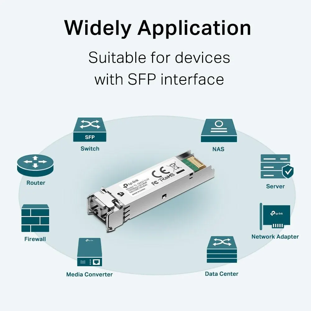 TP-Link, TL-SM311LM, Gigabit SFP module, Multi-mode, MiniGBIC, LC interface, Up to 550/275m distance