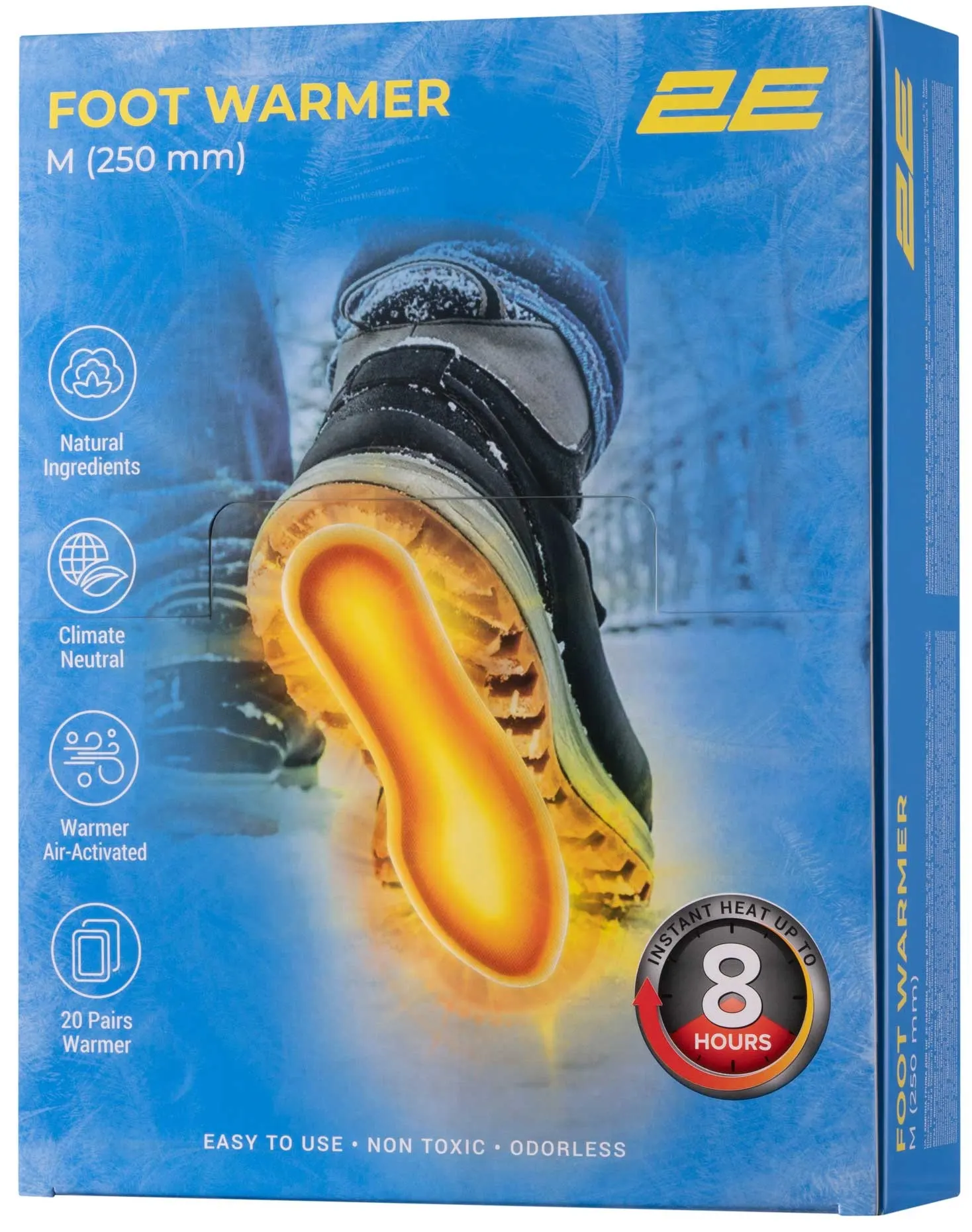 სათბობი 2E Chemical foot warmer size M (250 mm), up to 8 hours - 20 pairs