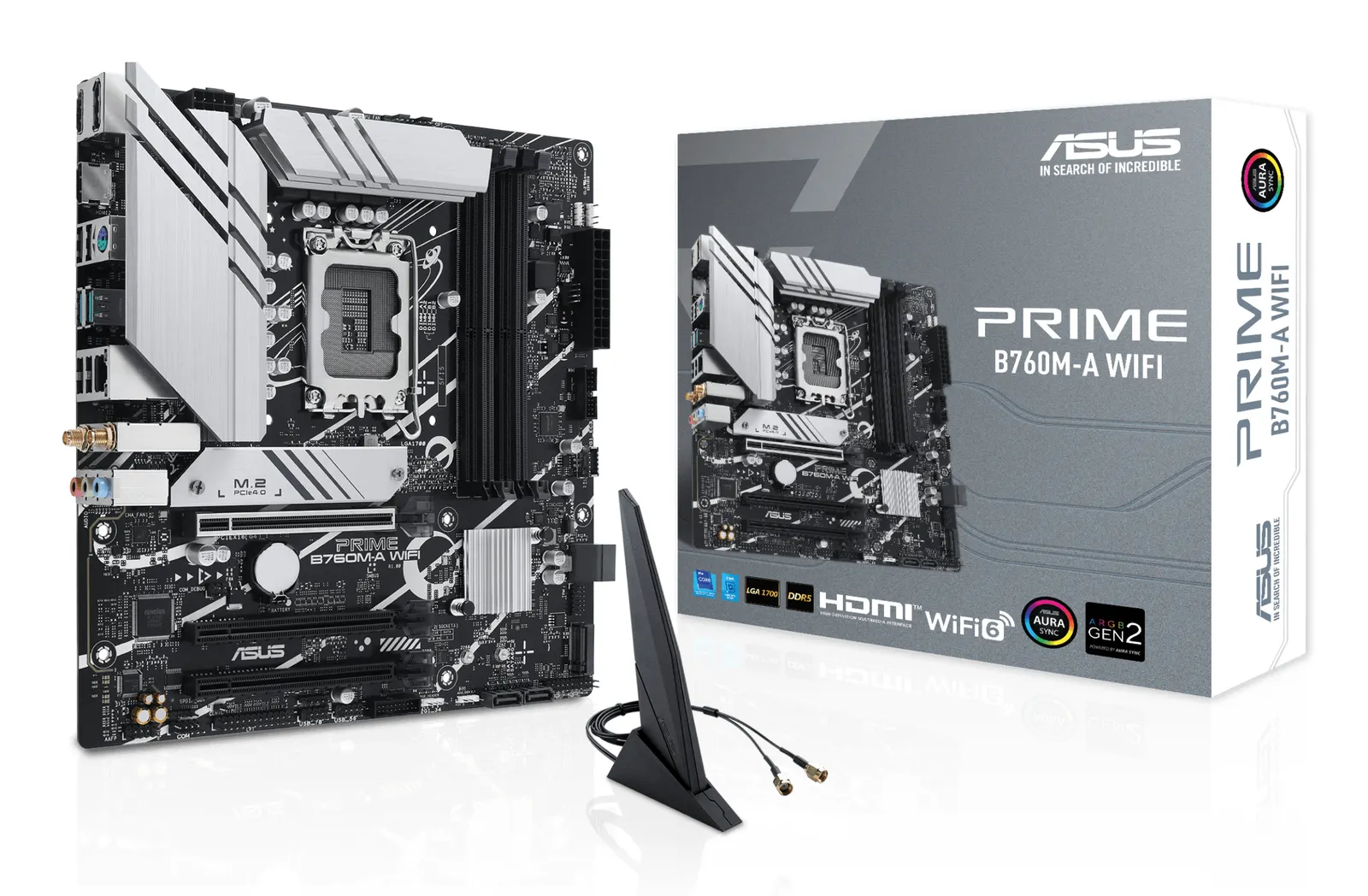 ASUS Motherboard PRIME B760M-A WIFI s1700 B760 4xDDR5 M.2 HDMI DP Wi-Fi BT mATX