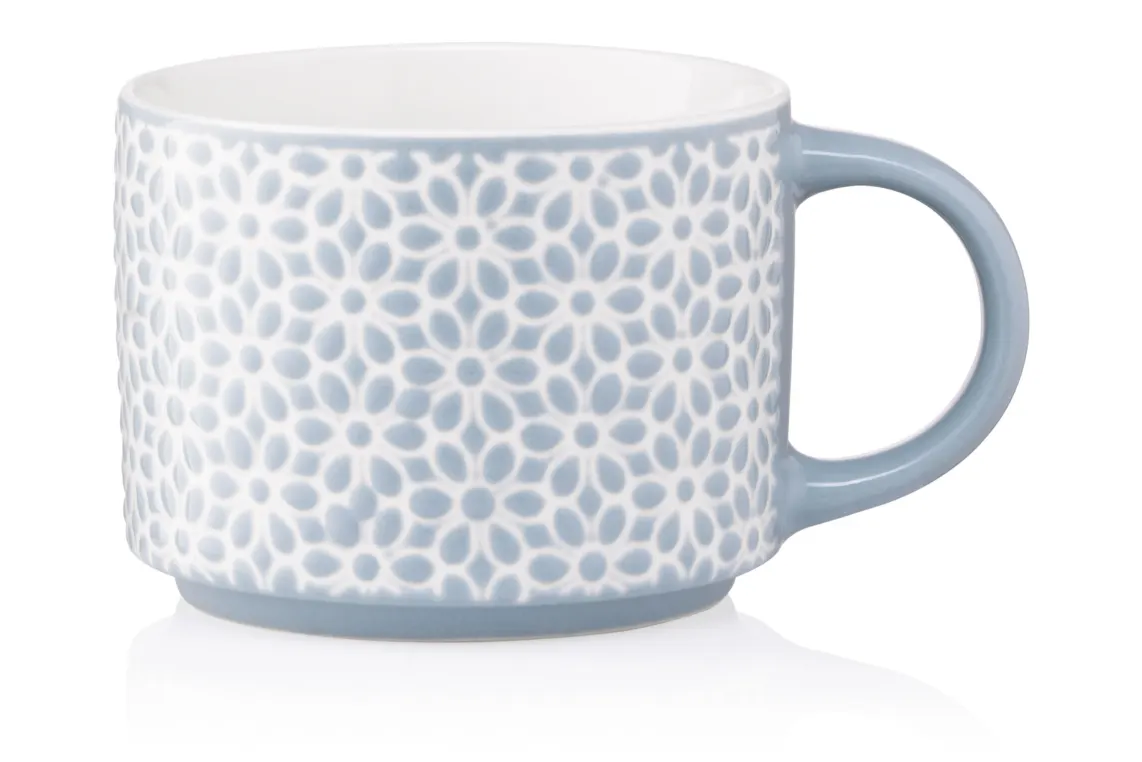 კათხა Mug ARDESTO Weaving B, 330ml, new bone china, blue-white