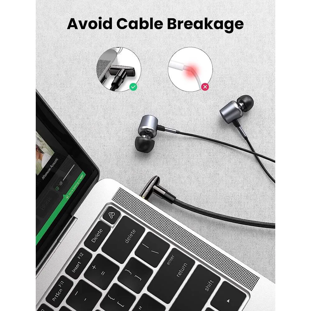 Audio adapter UGREEN AV188 (10683), 3.5mm Male to Female, Extension Cable, 5m, Black